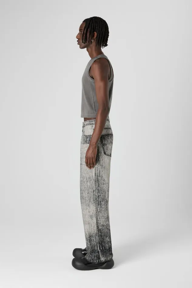 Denim Women Camper Denim Faded Black Paint Print Denim Jeans