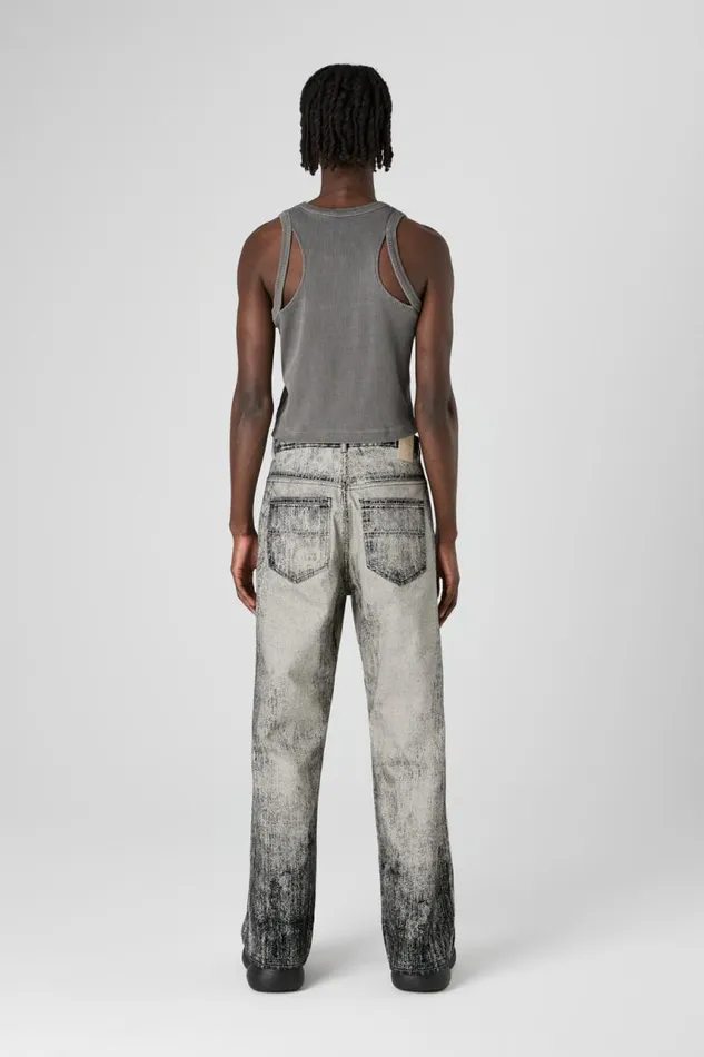 Denim Women Camper Denim Faded Black Paint Print Denim Jeans