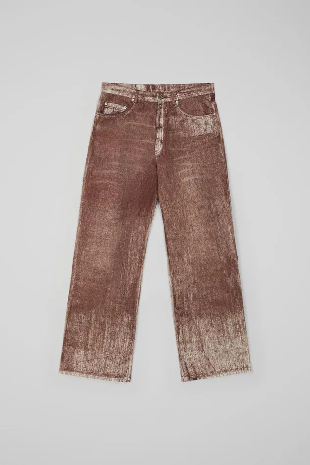 Denim Women Camper Denim Terracotta Paint Print Denim Jeans