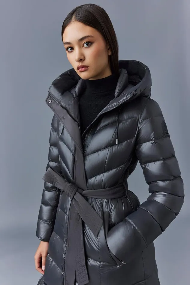 Downs and Jackets Women Mackage CALINA Lustrous Down Maxi Coat Black