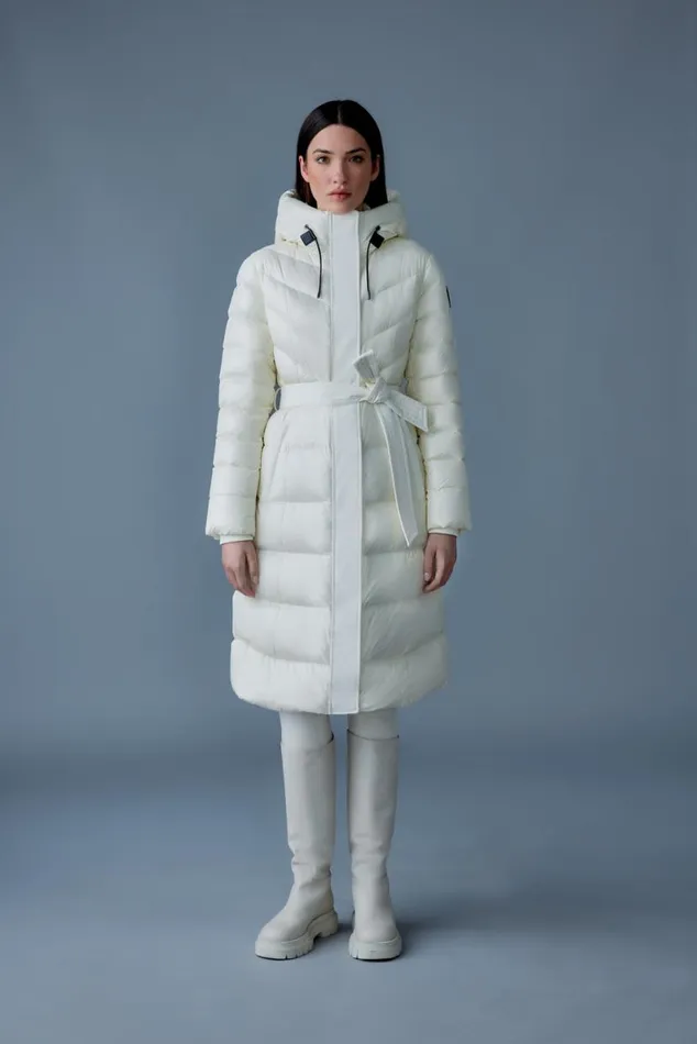 Downs and Jackets Women Mackage CORALIA Down Coat With Hood And Sash Belt Black