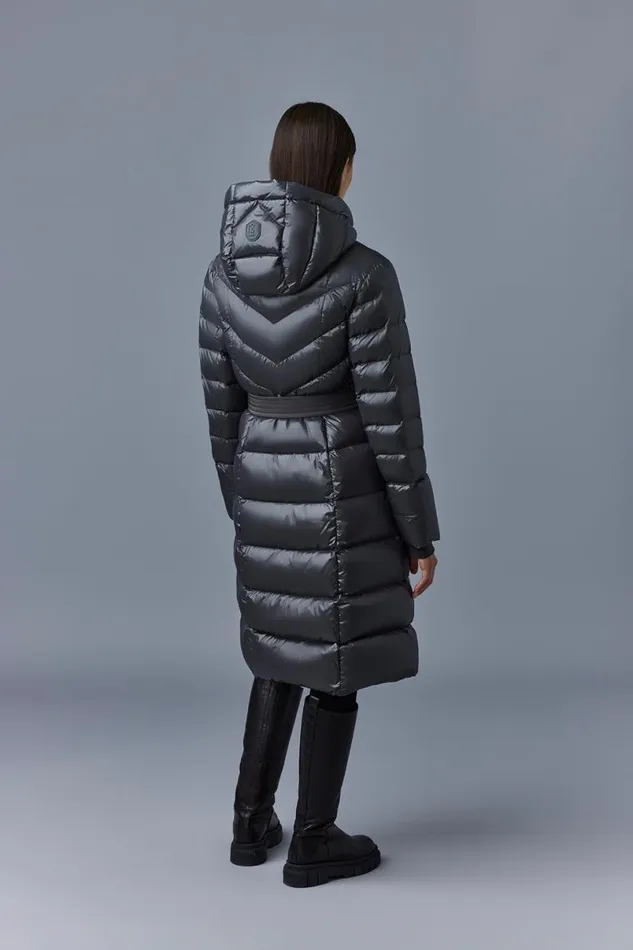 Downs and Jackets Women Mackage CORALIA Down Coat With Hood And Sash Belt Black