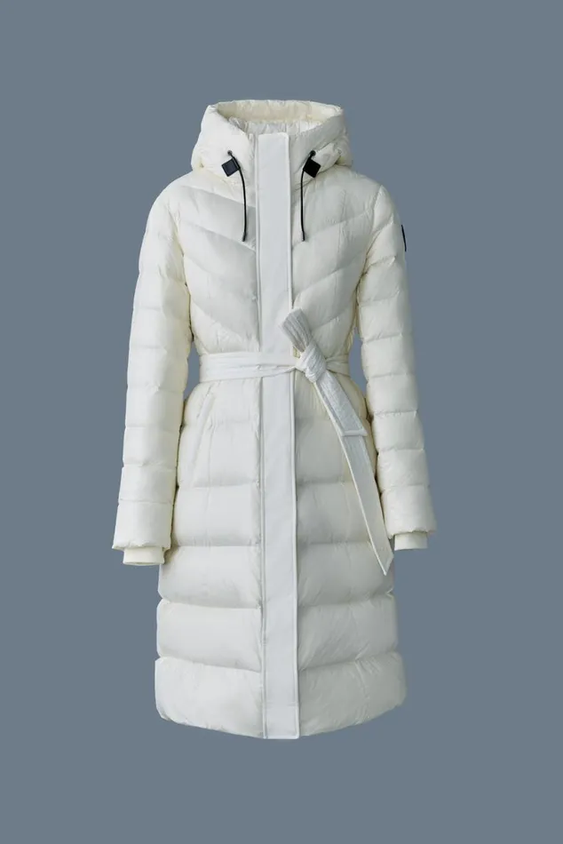 Downs and Jackets Women Mackage CORALIA Down Coat With Hood And Sash Belt Black