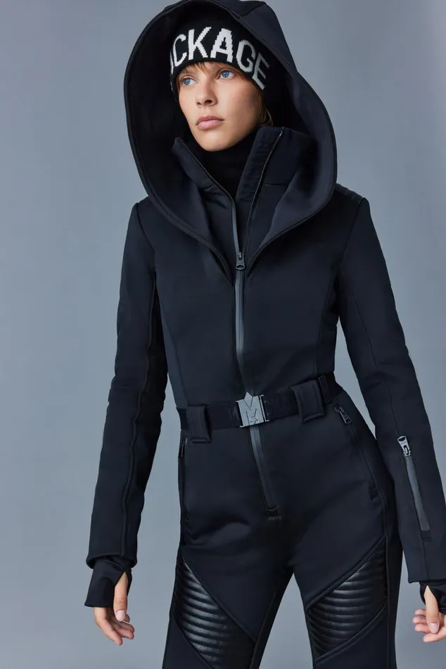 Downs and Jackets Women Mackage ELLE Agile360 Down Ski Suit With Removable Hood Black