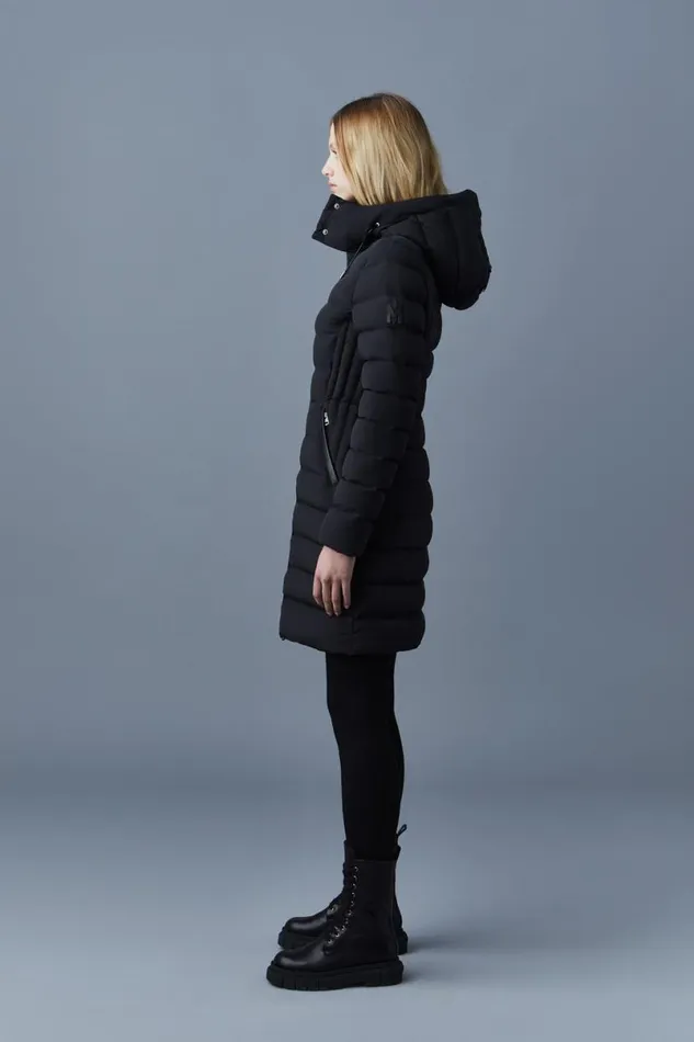 Downs and Jackets Women Mackage FARREN Agile360 Down Coat With Removable Hood Black