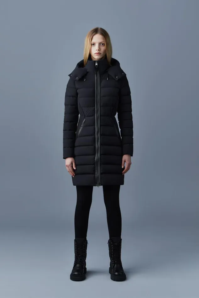 Downs and Jackets Women Mackage FARREN Agile360 Down Coat With Removable Hood Black