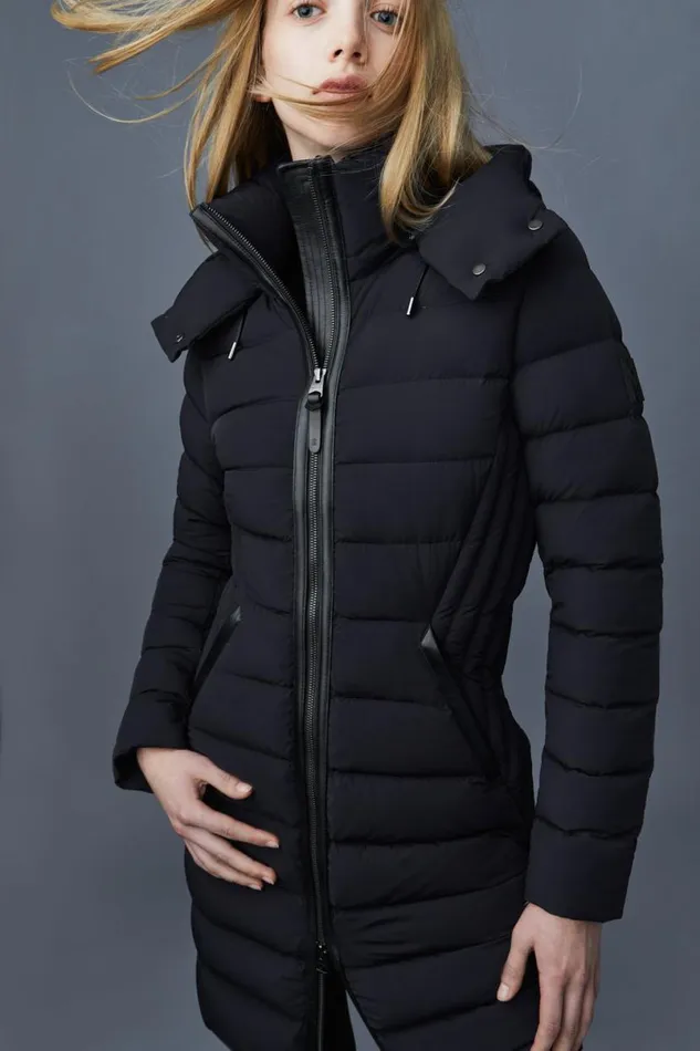 Downs and Jackets Women Mackage FARREN Agile360 Down Coat With Removable Hood Black