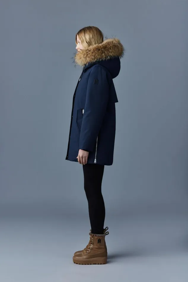 Downs and Jackets Women Mackage KINSLEE 2in1 Oversized Down Parka With Bib And Natural Fur Black