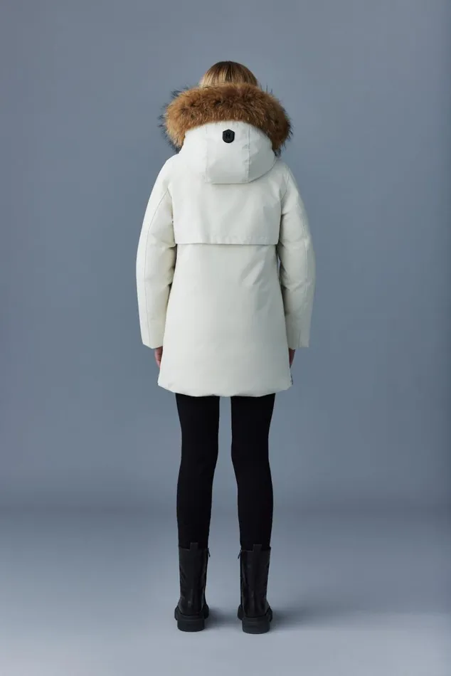 Downs and Jackets Women Mackage KINSLEE 2in1 Oversized Down Parka With Bib And Natural Fur Black