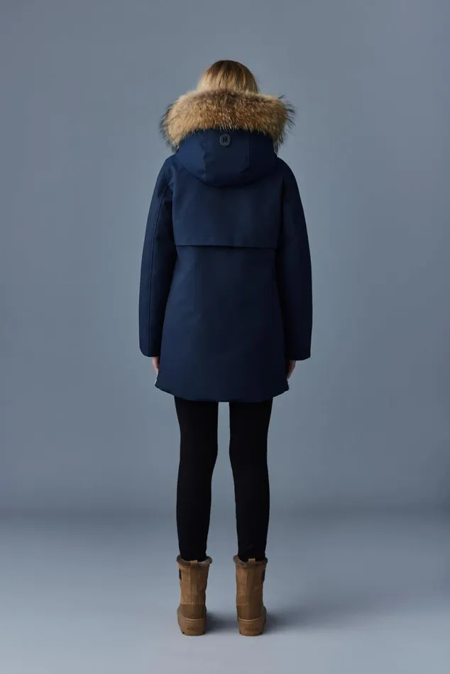 Downs and Jackets Women Mackage KINSLEE 2in1 Oversized Down Parka With Bib And Natural Fur Black