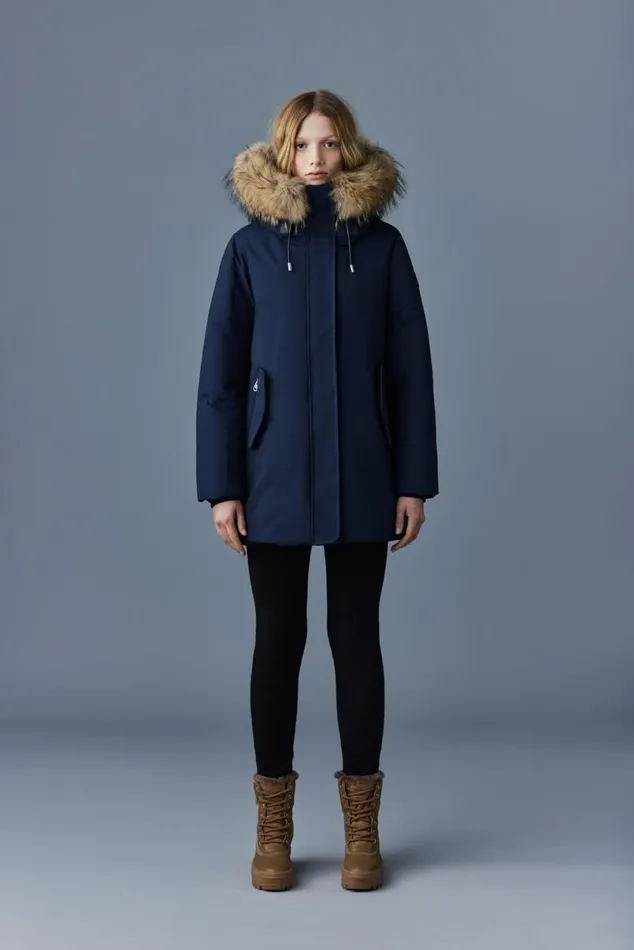 Downs and Jackets Women Mackage KINSLEE 2in1 Oversized Down Parka With Bib And Natural Fur Black