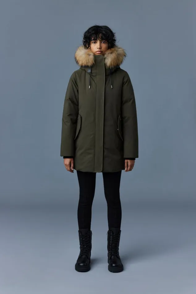 Downs and Jackets Women Mackage KINSLEE 2in1 Oversized Down Parka With Bib And Natural Fur Black