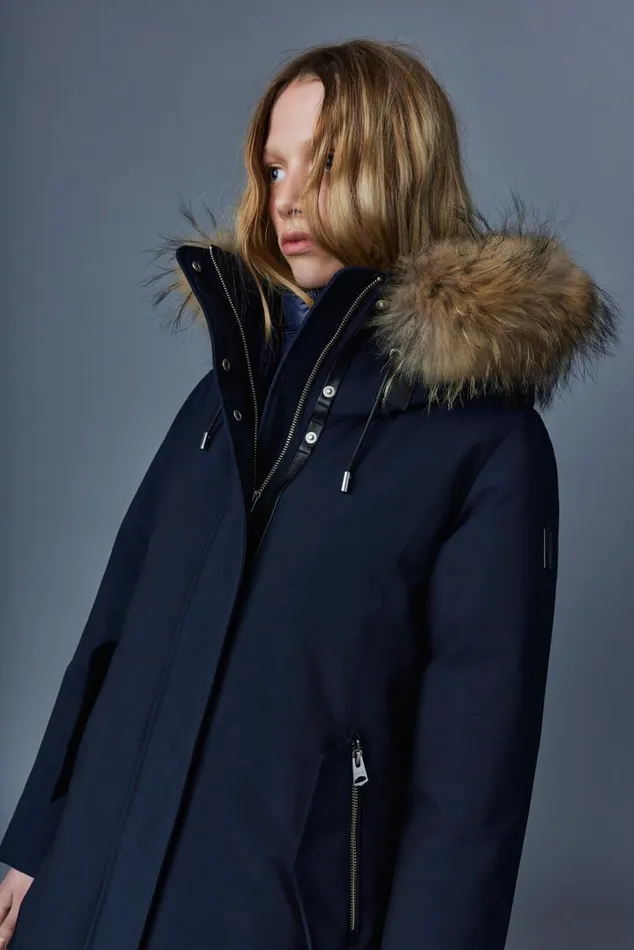 Downs and Jackets Women Mackage KINSLEE 2in1 Oversized Down Parka With Bib And Natural Fur Black