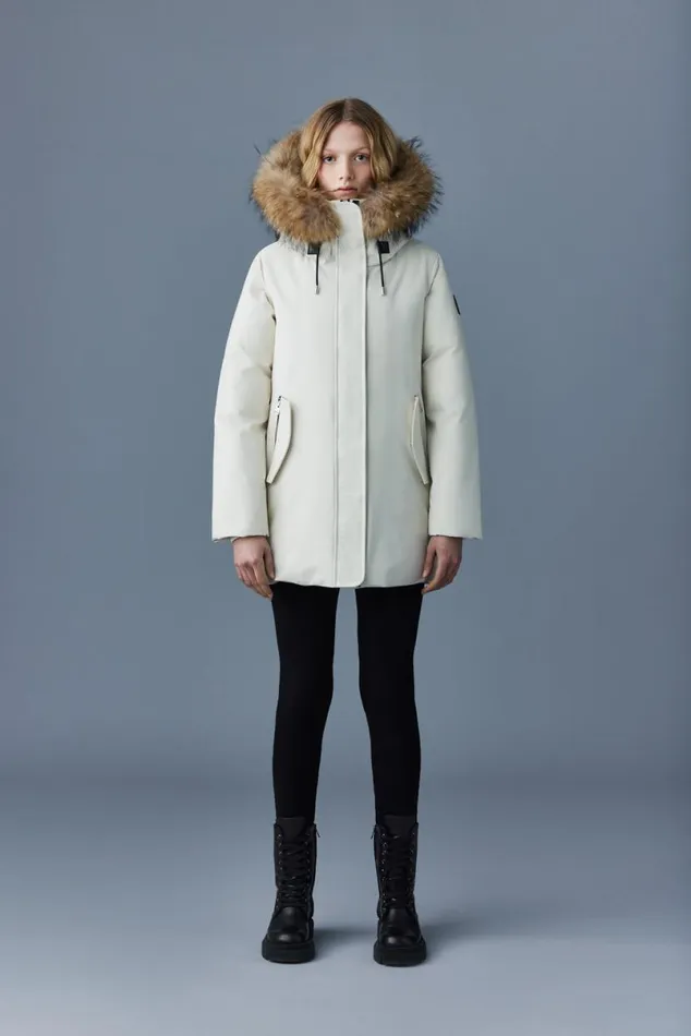 Downs and Jackets Women Mackage KINSLEE 2in1 Oversized Down Parka With Bib And Natural Fur Black
