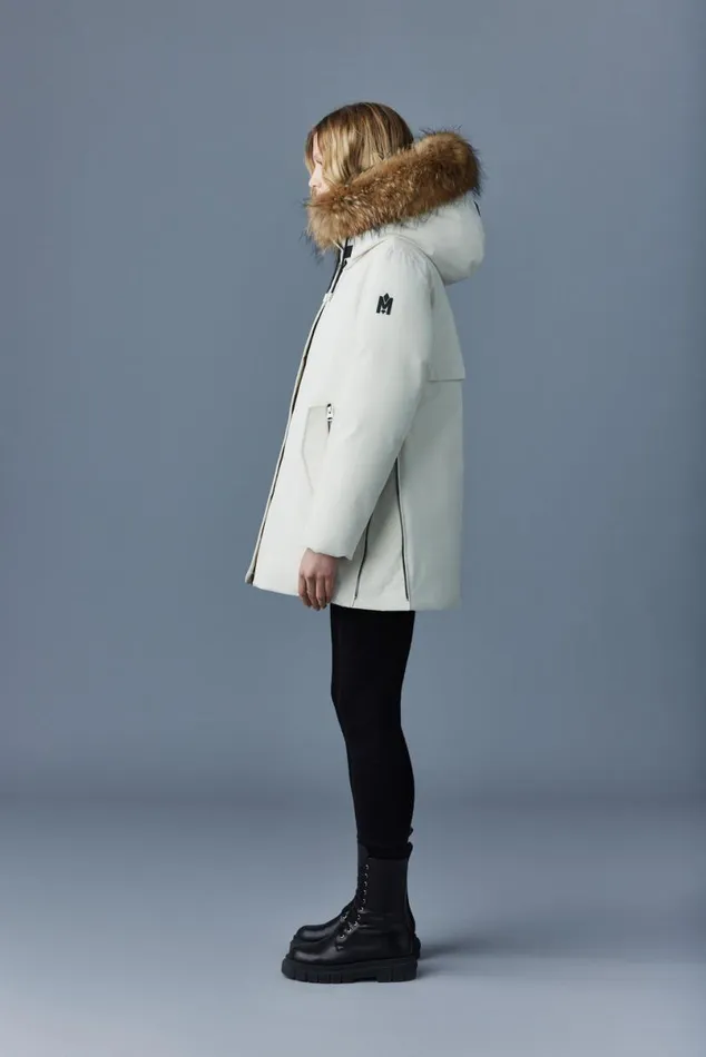 Downs and Jackets Women Mackage KINSLEE 2in1 Oversized Down Parka With Bib And Natural Fur Black