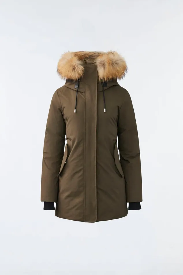 Downs and Jackets Women Mackage KINSLEE 2in1 Oversized Down Parka With Bib And Natural Fur Black