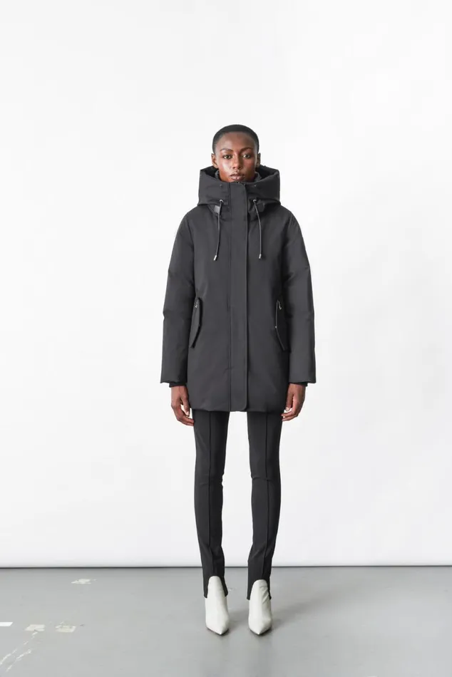 Downs and Jackets Women Mackage KINSLEE 2in1 Oversized Down Parka With Bib And Natural Fur Black