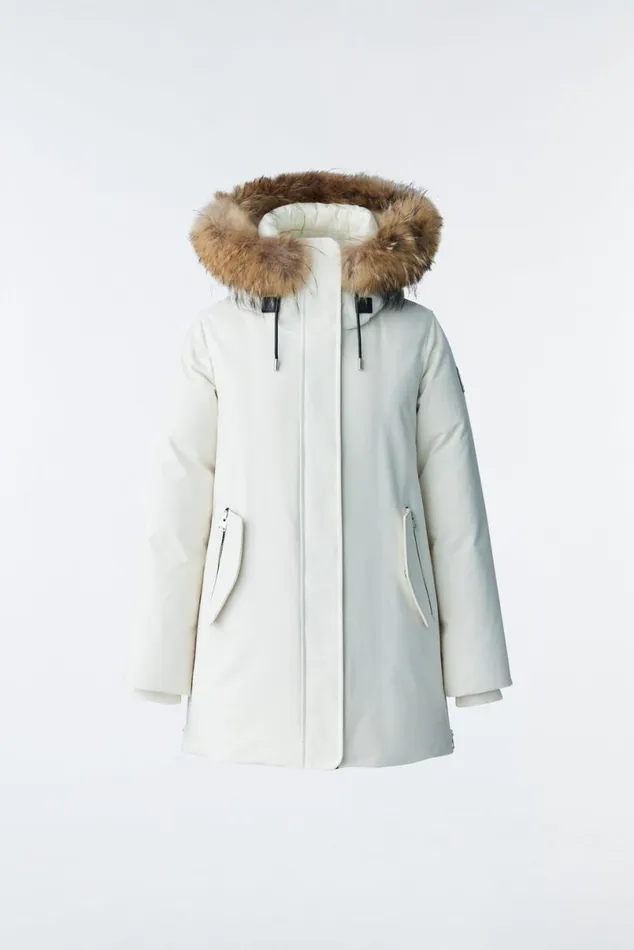 Downs and Jackets Women Mackage KINSLEE 2in1 Oversized Down Parka With Bib And Natural Fur Black