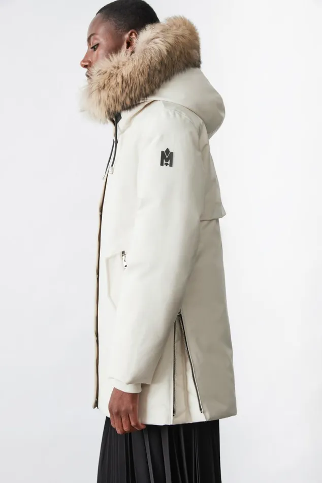 Downs and Jackets Women Mackage KINSLEE 2in1 Oversized Down Parka With Bib And Natural Fur Black