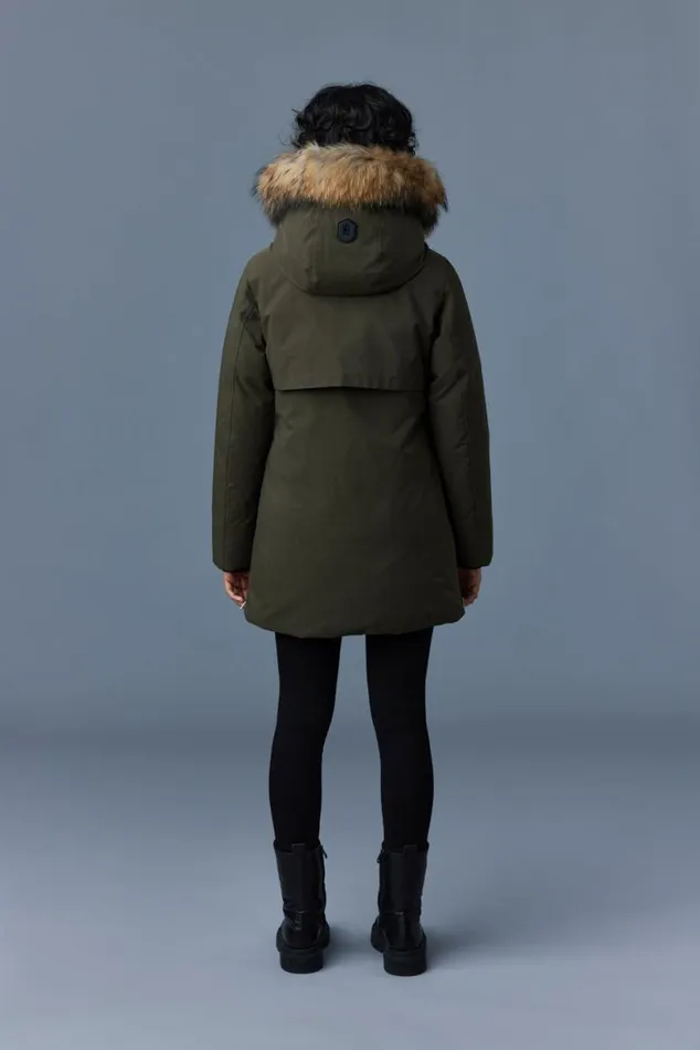 Downs and Jackets Women Mackage KINSLEE 2in1 Oversized Down Parka With Bib And Natural Fur Black