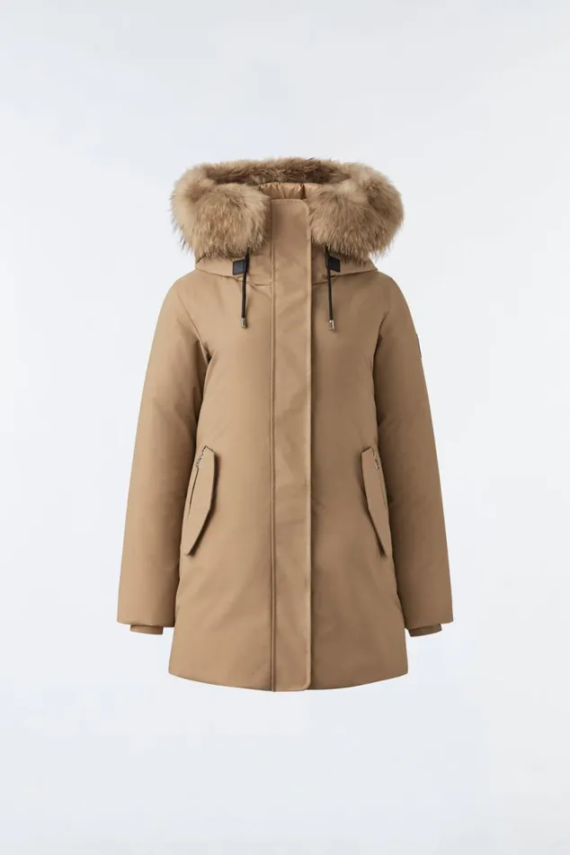 Downs and Jackets Women Mackage KINSLEE 2in1 Oversized Down Parka With Bib And Natural Fur Black