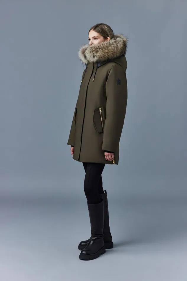 Downs and Jackets Women Mackage KINSLEE 2in1 Oversized Down Parka With Bib And Natural Fur Black