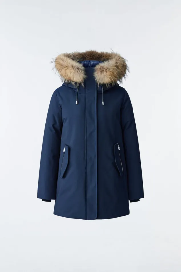 Downs and Jackets Women Mackage KINSLEE 2in1 Oversized Down Parka With Bib And Natural Fur Black