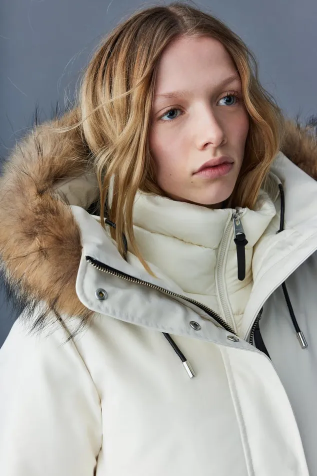 Downs and Jackets Women Mackage KINSLEE 2in1 Oversized Down Parka With Bib And Natural Fur Black