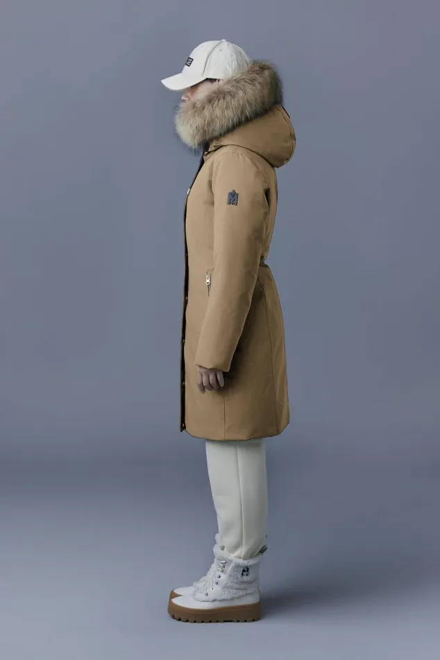 Downs and Jackets Women Mackage SHILOH 2IN1 Fitted Down Coat With Removable Bib And Natural Fur Black