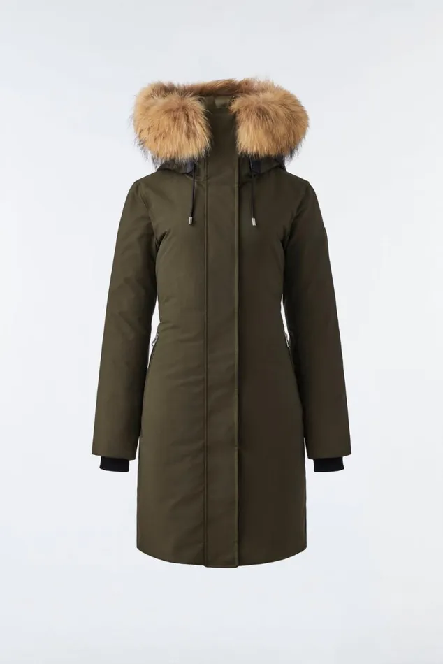 Downs and Jackets Women Mackage SHILOH 2IN1 Fitted Down Coat With Removable Bib And Natural Fur Black