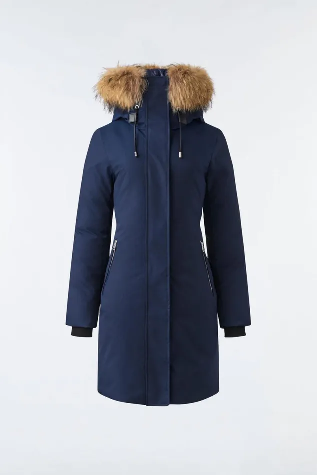 Downs and Jackets Women Mackage SHILOH 2IN1 Fitted Down Coat With Removable Bib And Natural Fur Black