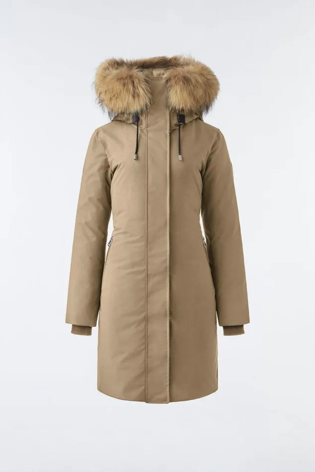 Downs and Jackets Women Mackage SHILOH 2IN1 Fitted Down Coat With Removable Bib And Natural Fur Black