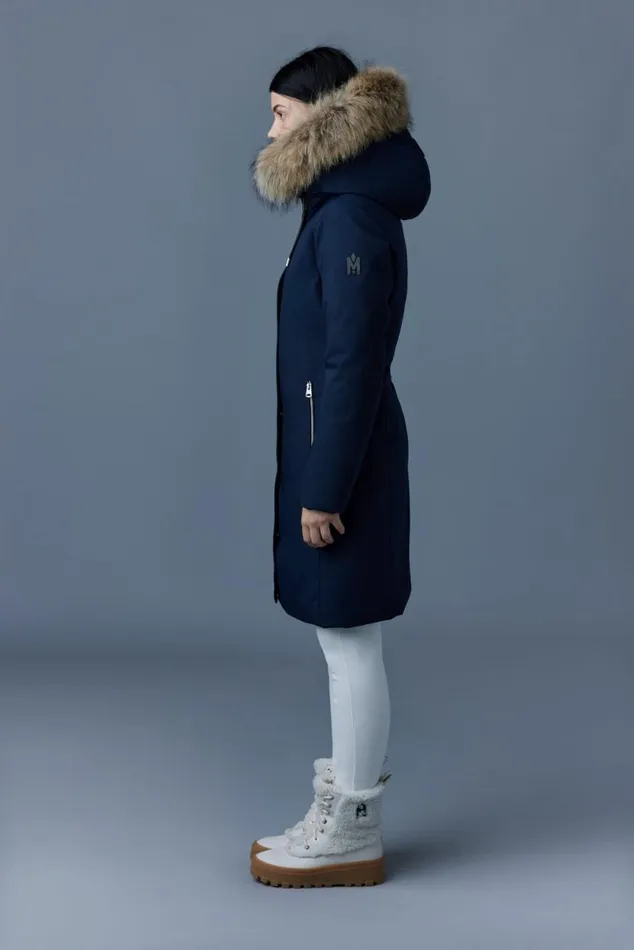 Downs and Jackets Women Mackage SHILOH 2IN1 Fitted Down Coat With Removable Bib And Natural Fur Black