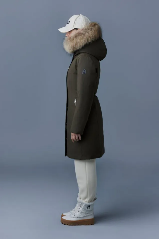 Downs and Jackets Women Mackage SHILOH 2IN1 Fitted Down Coat With Removable Bib And Natural Fur Black