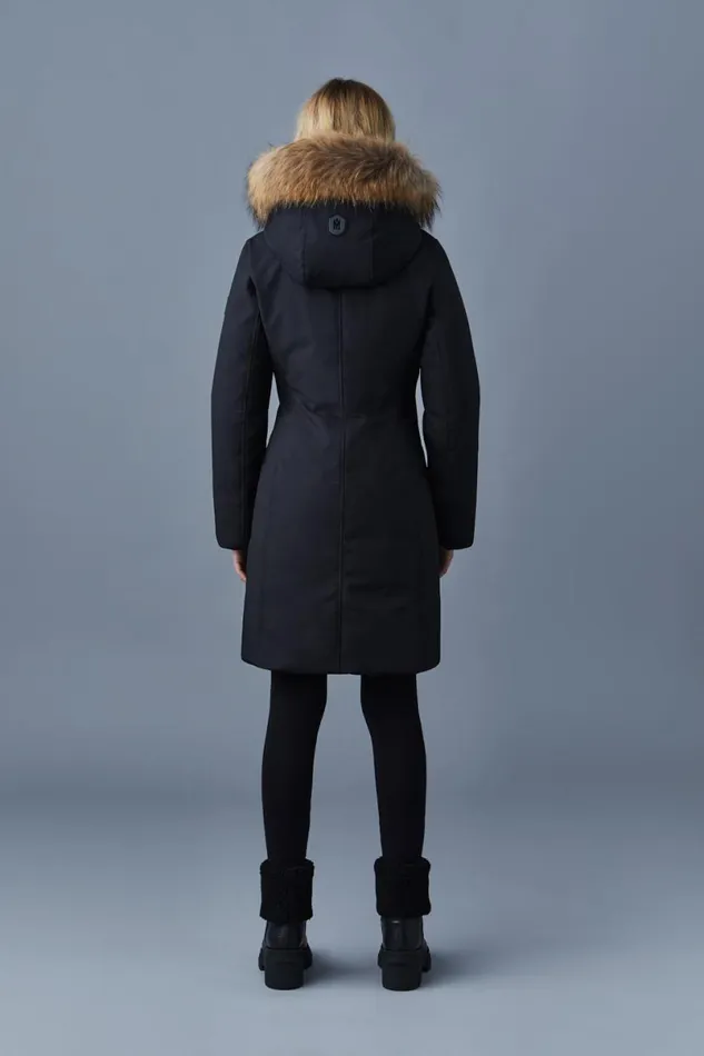 Downs and Jackets Women Mackage SHILOH 2IN1 Fitted Down Coat With Removable Bib And Natural Fur Black