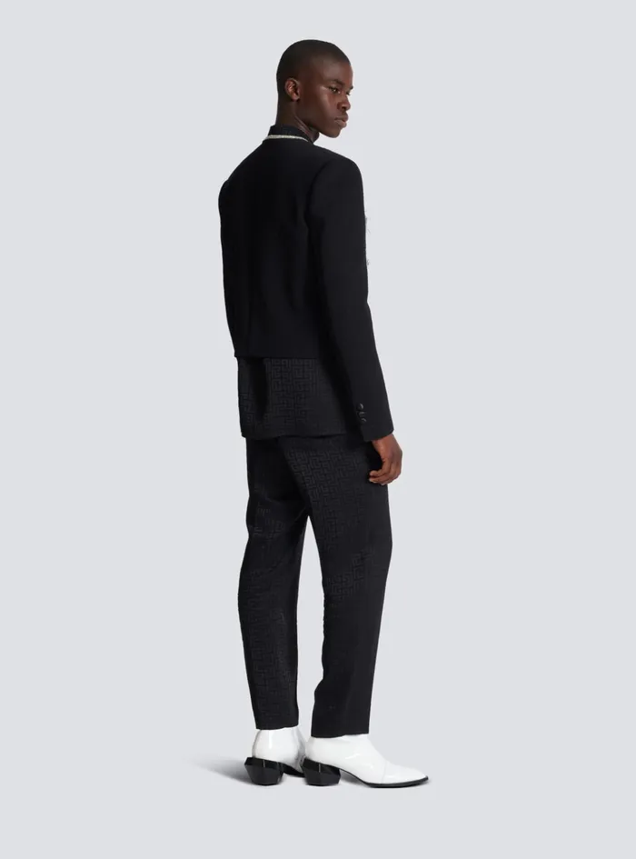 Dragon Embroidered Spencer Jacket Black Men Balmain Jackets And Blazers