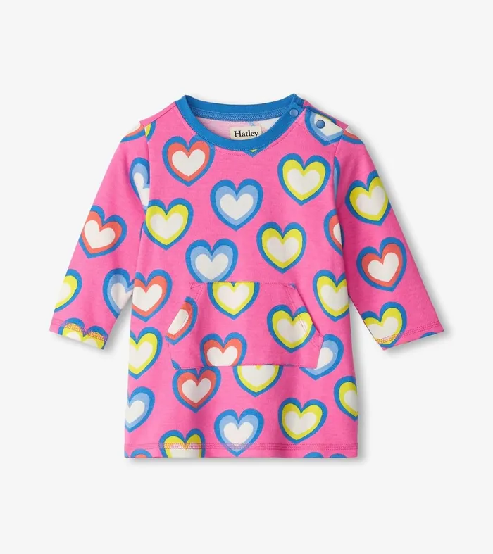 Dresses Baby and Toddler Hatley Baby and Toddler Girls Big Groovy Heart Terry Dress