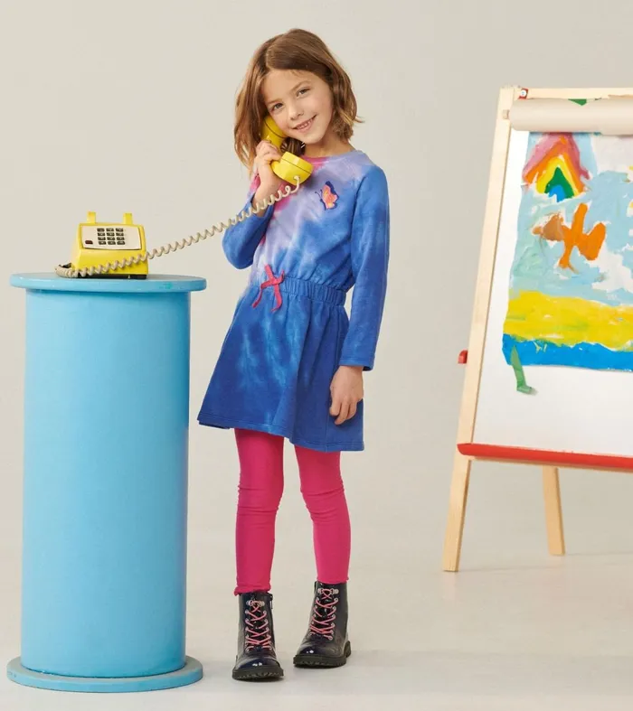 Dresses Girls Hatley Tie Dye Burst Cinched Waist Dress