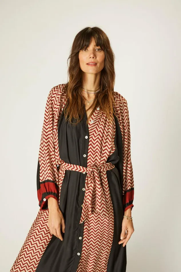 Dresses Shop Natalie Martin ALEX MIDI Block Zigzag Noire
