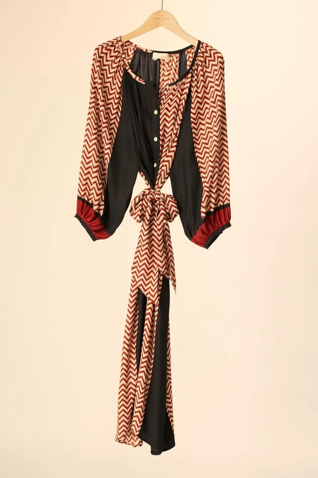 Dresses Shop Natalie Martin ALEX MIDI Block Zigzag Noire