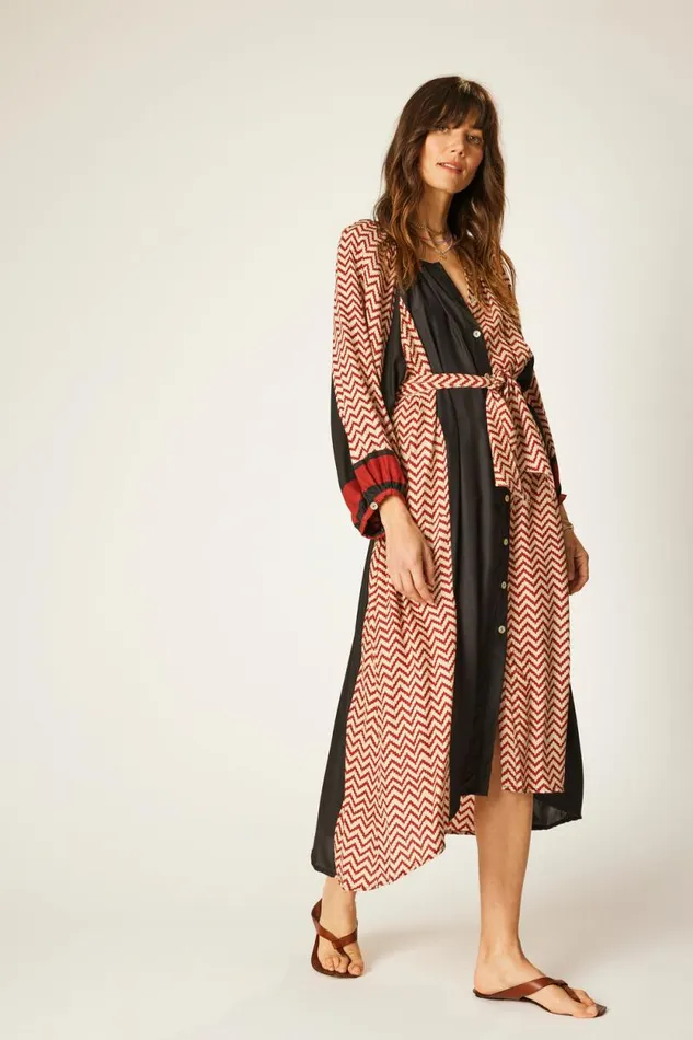 Dresses Shop Natalie Martin ALEX MIDI Block Zigzag Noire