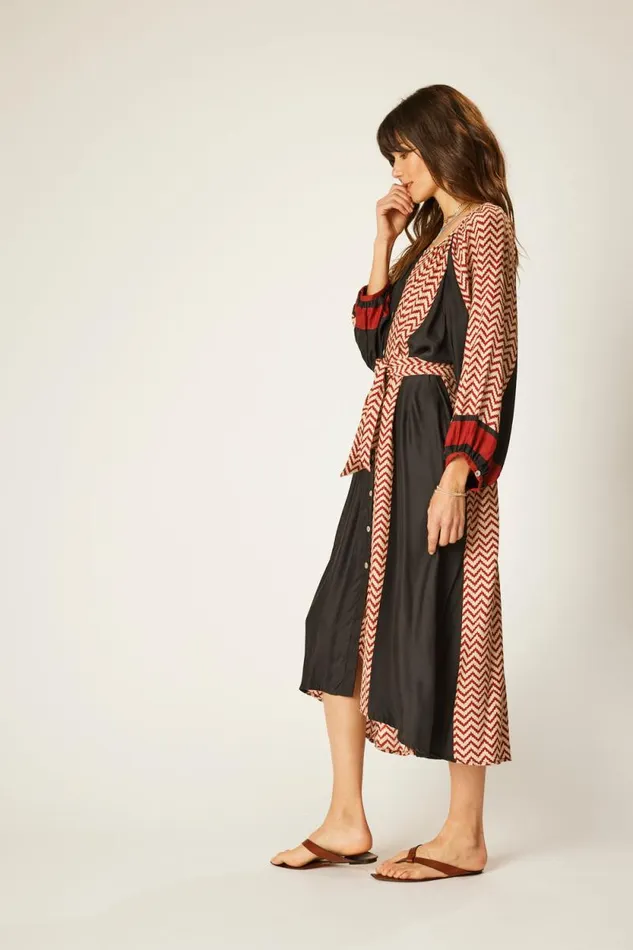 Dresses Shop Natalie Martin ALEX MIDI Block Zigzag Noire