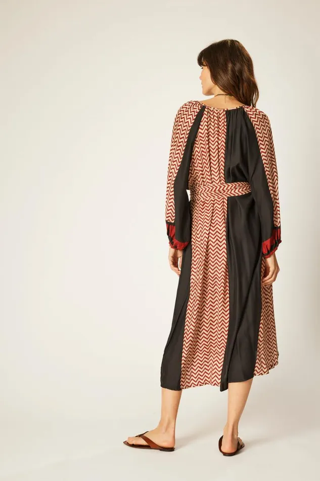 Dresses Shop Natalie Martin ALEX MIDI Block Zigzag Noire