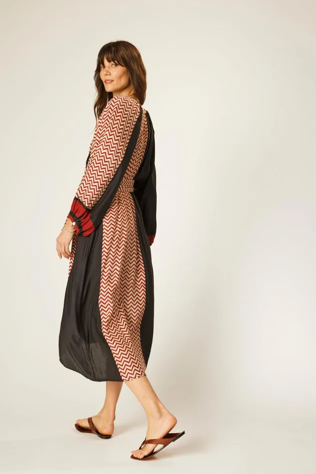 Dresses Shop Natalie Martin ALEX MIDI Block Zigzag Noire
