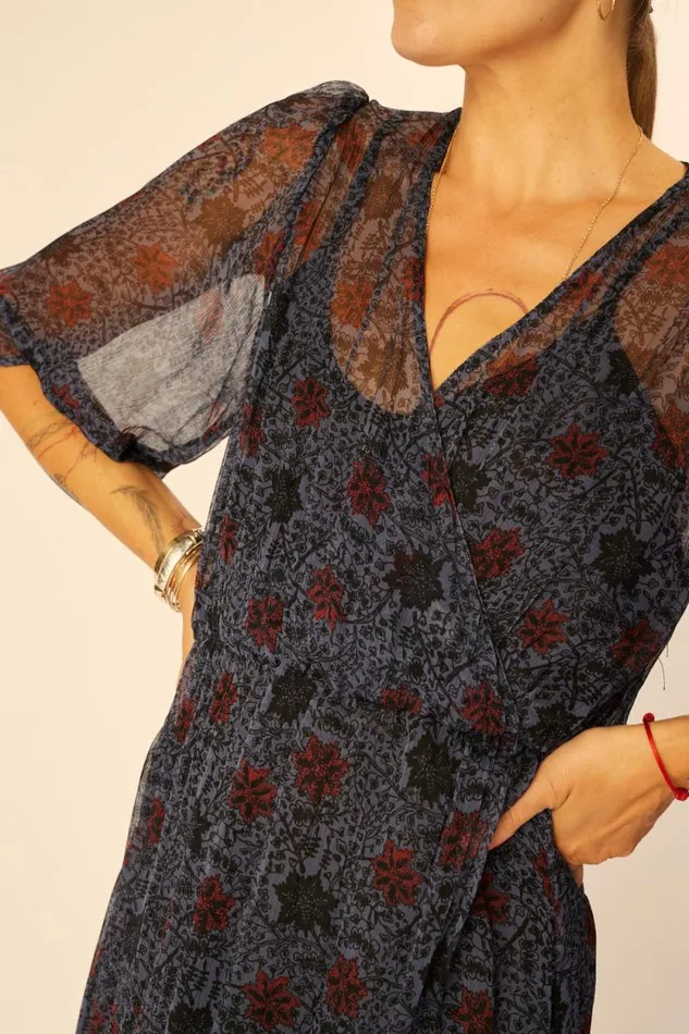 Dresses Shop Natalie Martin COCO MAXI Snowflake Steel Blue