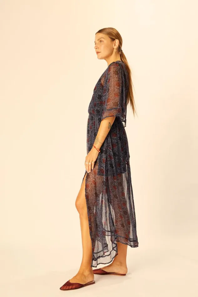 Dresses Shop Natalie Martin COCO MAXI Snowflake Steel Blue