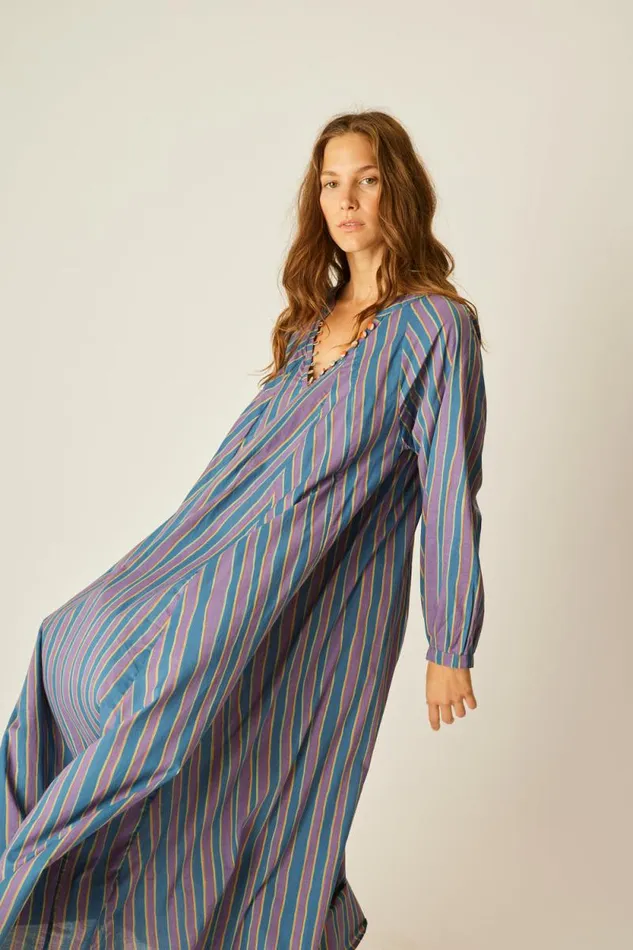 Dresses Shop Natalie Martin FIORE MAXI Batik Stripe Lavender