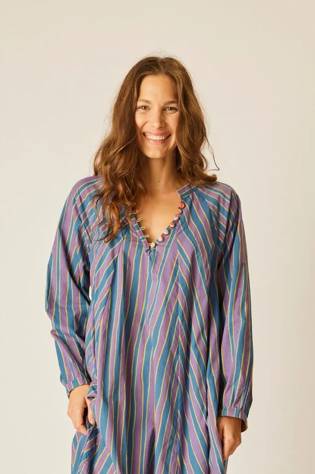 Dresses Shop Natalie Martin FIORE MAXI Batik Stripe Lavender