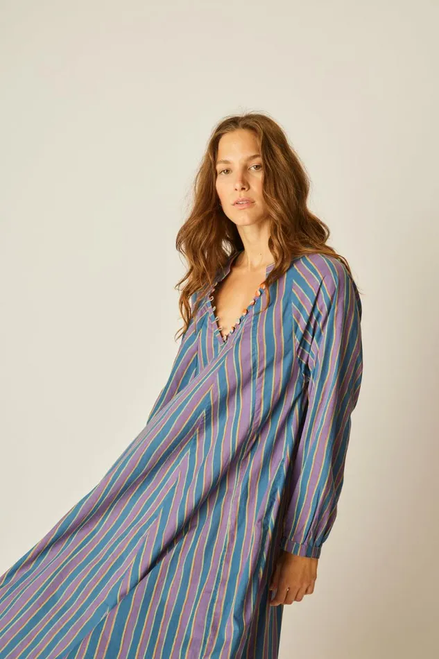 Dresses Shop Natalie Martin FIORE MAXI Batik Stripe Lavender