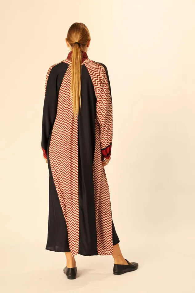 Dresses Shop Natalie Martin FIORE MAXI Block Zigzag Noire